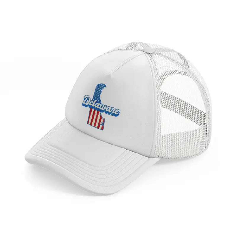 delaware flag white trucker hat