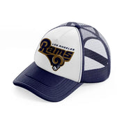 los angeles rams retro-navy-blue-and-white-trucker-hat