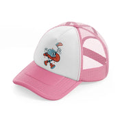 cowboy hat pink and white trucker hat