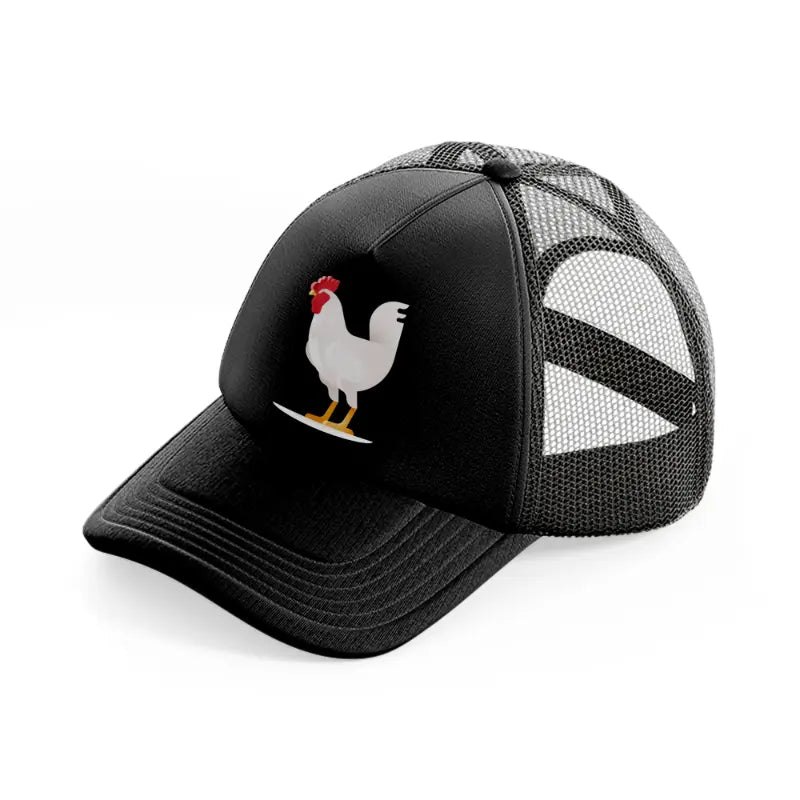 049-rooster-black-trucker-hat
