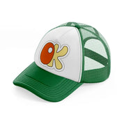 groovysticker 12 green and white trucker hat