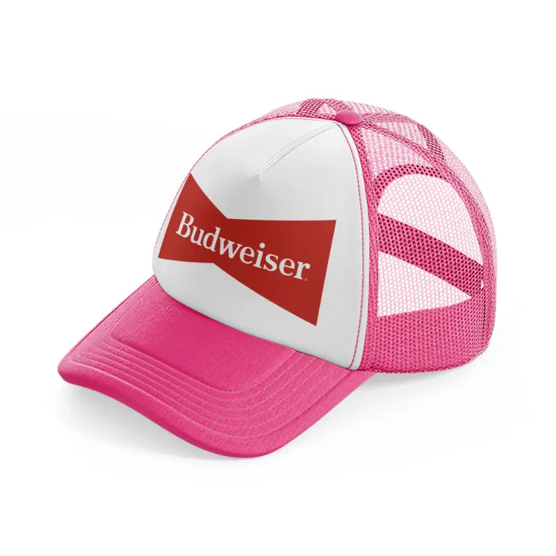 old budweiser-neon-pink-trucker-hat