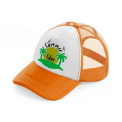 summer vibes lime orange trucker hat