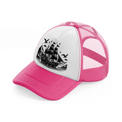 ship & birds-neon-pink-trucker-hat