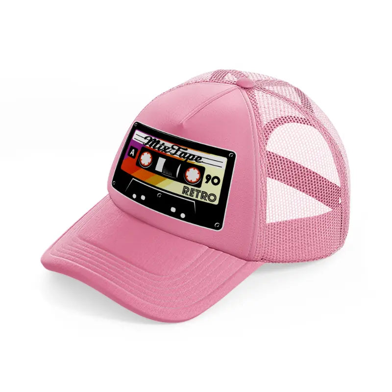 cassette tapes pink trucker hat