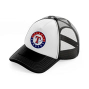 texas rangers badge-black-and-white-trucker-hat