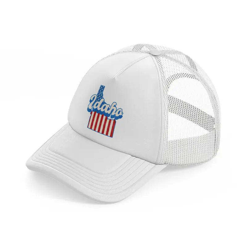 idaho flag white trucker hat