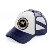 milwaukee brewers fan-navy-blue-and-white-trucker-hat