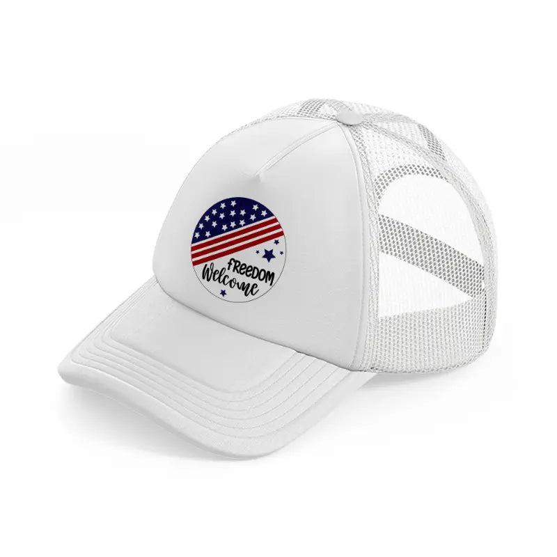 freedom  welcome-01-white-trucker-hat