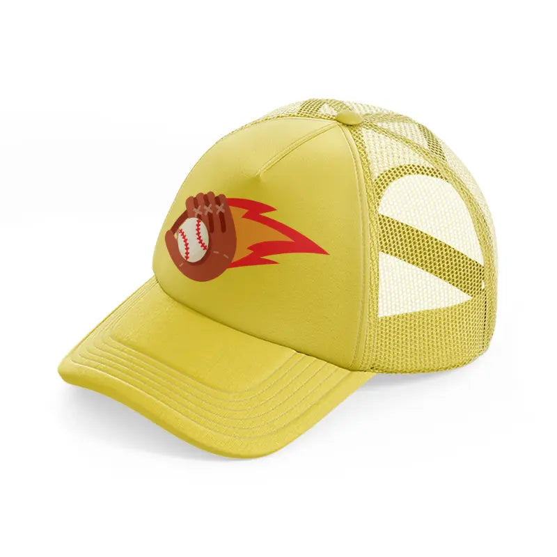 baseball catch-gold-trucker-hat
