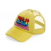 this is my 80s costume  gold trucker hat