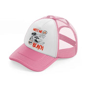 meet me at the beach-pink-and-white-trucker-hat