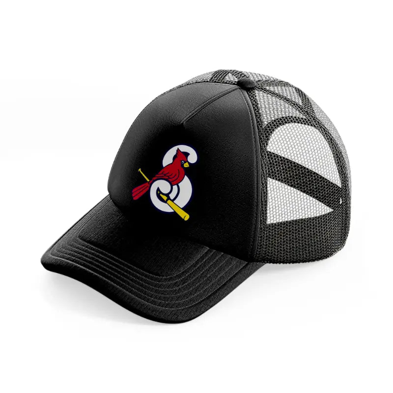st louis cardinals bird emblem-black-trucker-hat