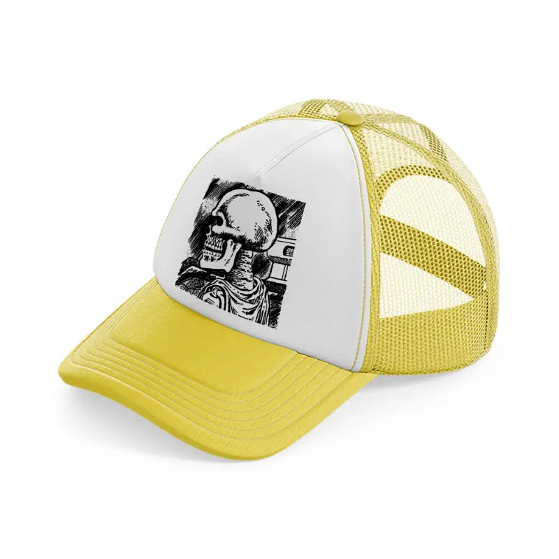 side skull-yellow-trucker-hat