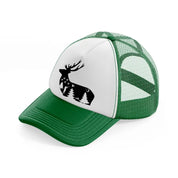 hunting symbol-green-and-white-trucker-hat