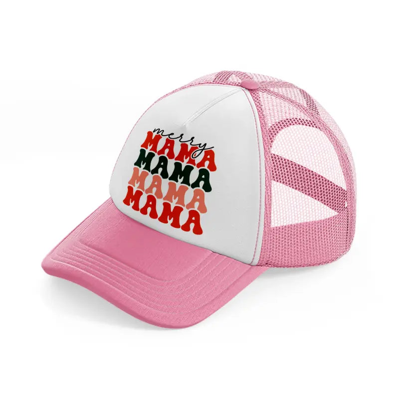 merry mama-pink-and-white-trucker-hat