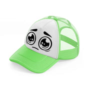 crying face-lime-green-trucker-hat