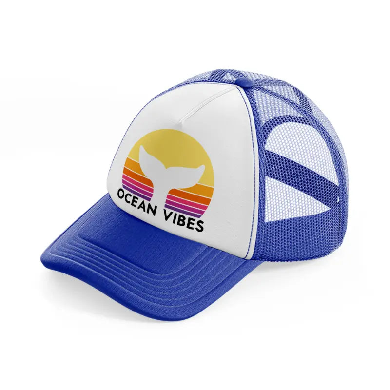 ocean vibes-blue-and-white-trucker-hat