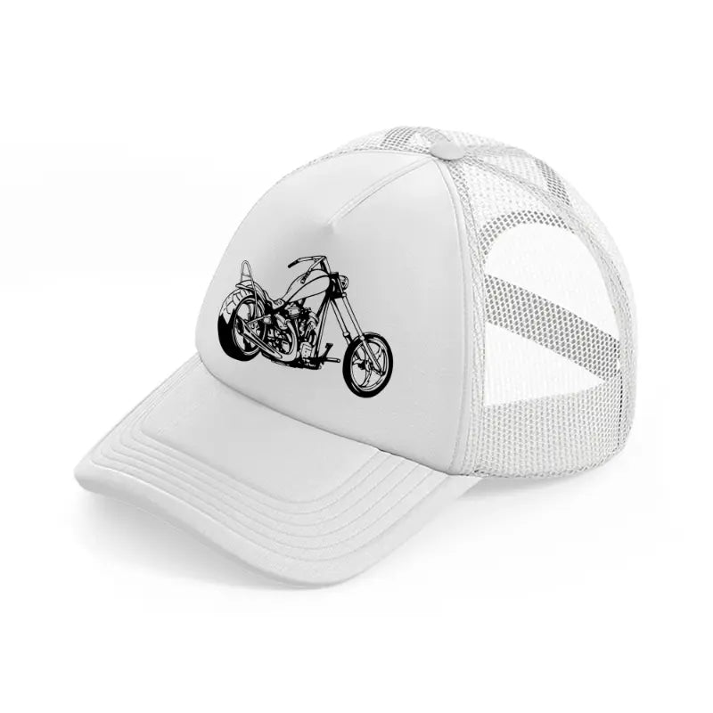 harley davidson bike-white-trucker-hat