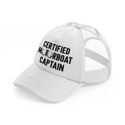 Certified Motorboat Captain white Trucker Hat