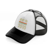 awesome since 2010 balls-black-and-white-trucker-hat