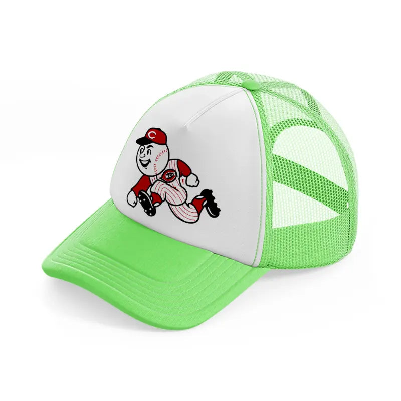 cincinnati reds emblem-lime-green-trucker-hat