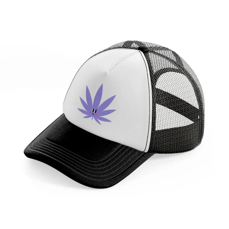 purple leaf black and white trucker hat