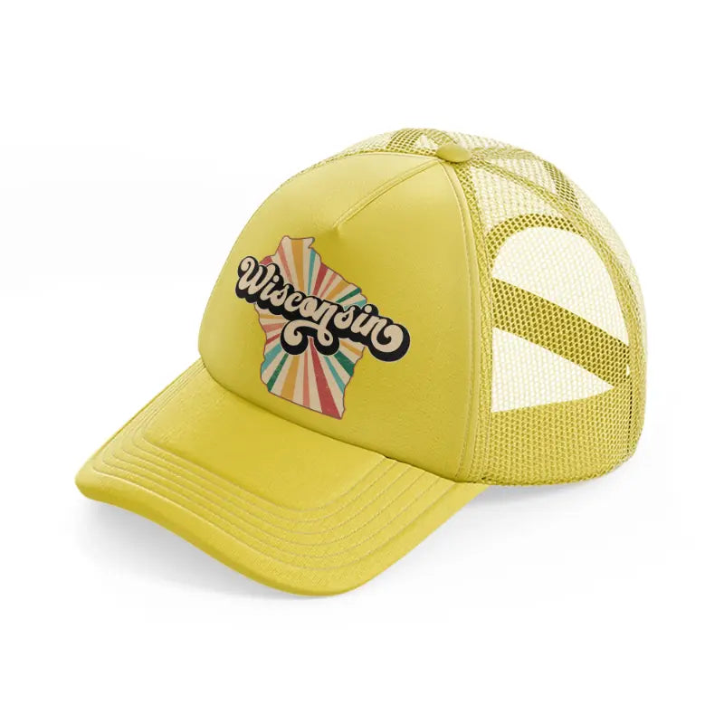 wisconsin gold trucker hat