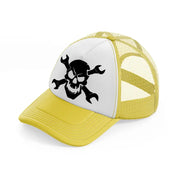 skull head wrenches-yellow-trucker-hat