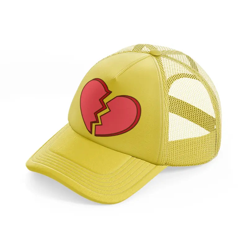 broken heart gold trucker hat