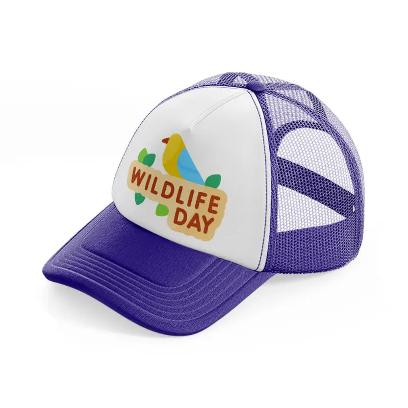 world wildlife day (2) purple trucker hat