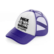 duck hunting season bold purple trucker hat