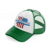 arkansas flag-green-and-white-trucker-hat