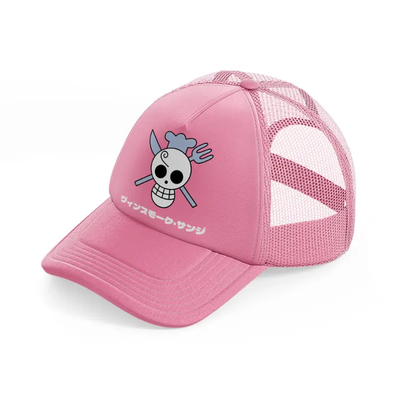 vinsmoke sanji logo-pink-trucker-hat