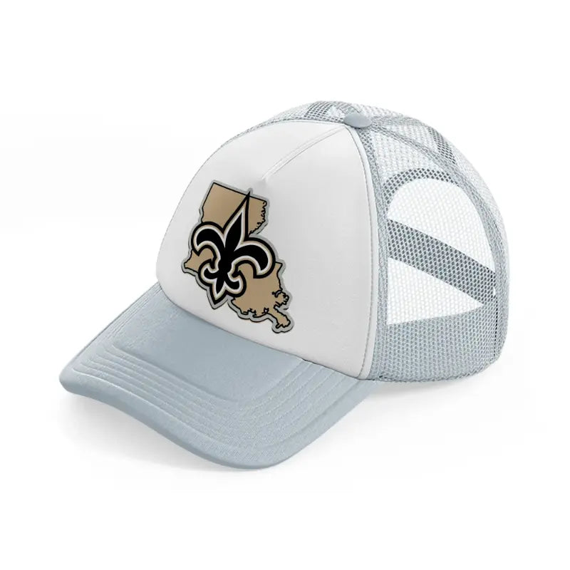 new orleans saints supporter-grey-trucker-hat