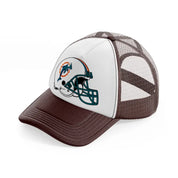 miami dolphins helmet-brown-trucker-hat
