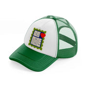 groovy love sentiments gs 16 green and white trucker hat