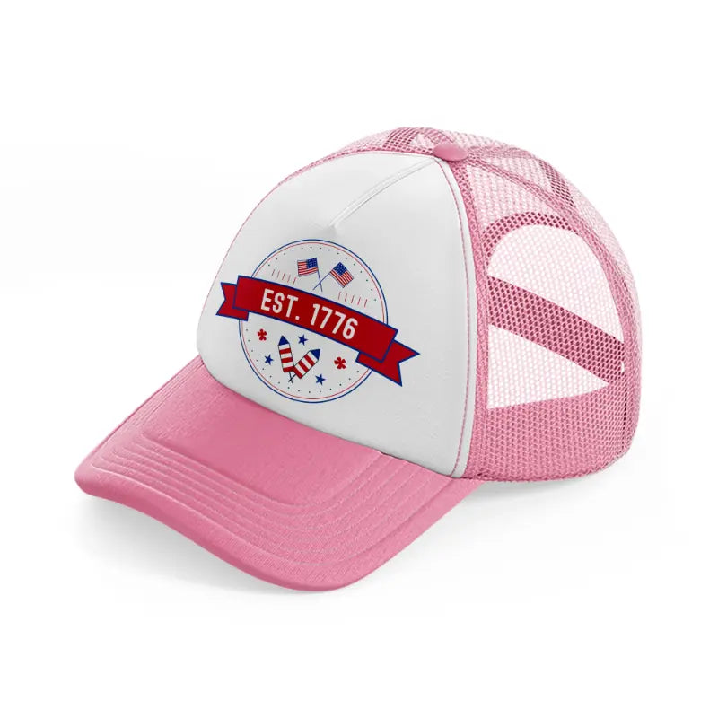 est. 1776-01-pink-and-white-trucker-hat