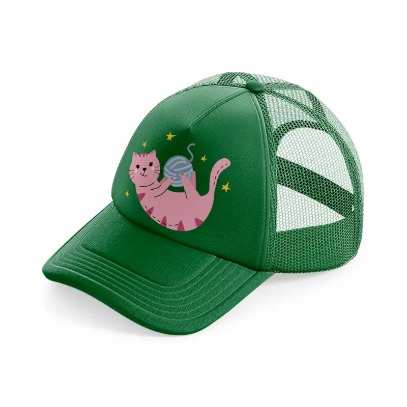 020-yarn ball-green-trucker-hat