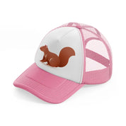 048 squirrel pink and white trucker hat