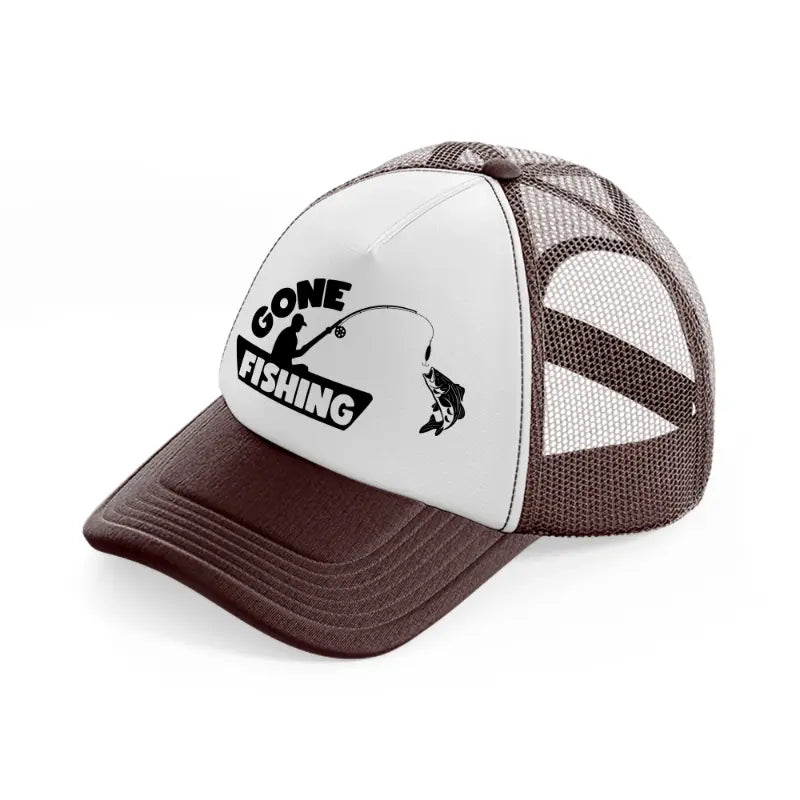 gone fishing boat-brown-trucker-hat