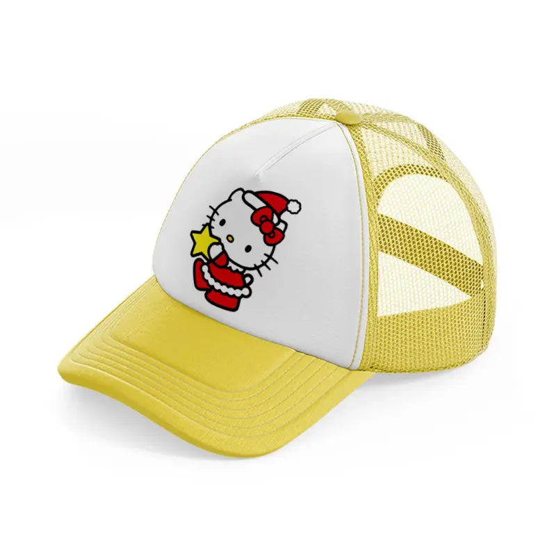 hello kitty santa yellow trucker hat