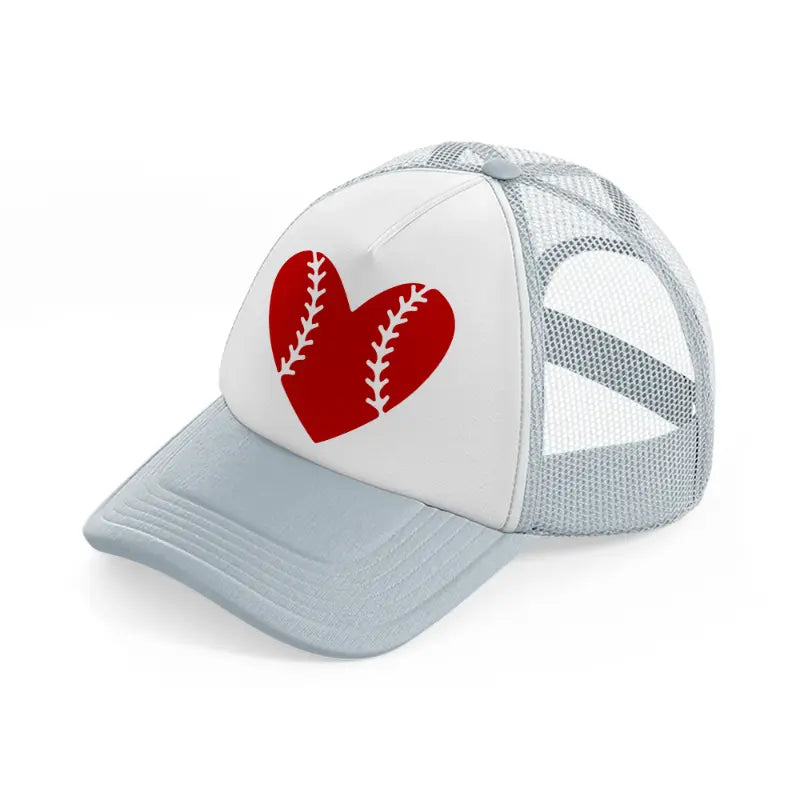 baseball love-grey-trucker-hat