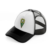 clover symbol-black-and-white-trucker-hat