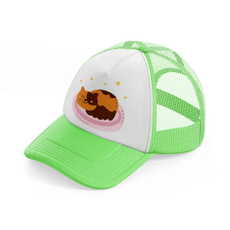 015 carpet lime green trucker hat