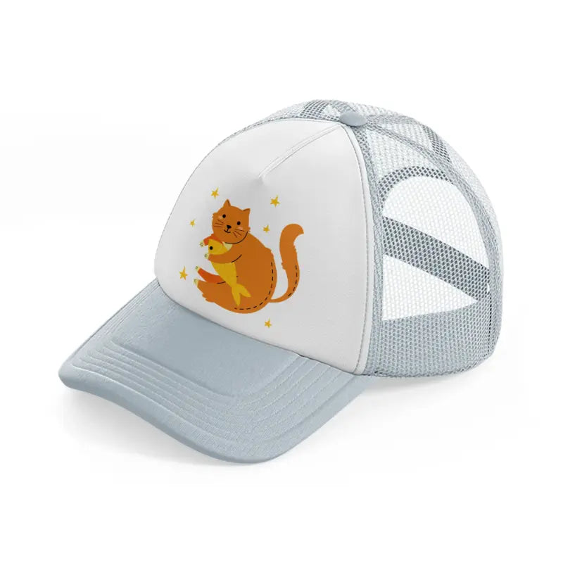 010-fish-grey-trucker-hat