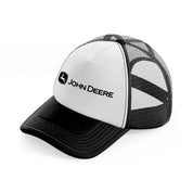 john deere plain-black-and-white-trucker-hat