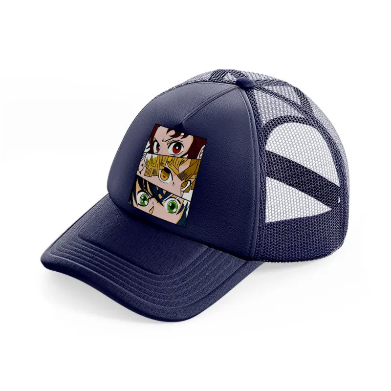 demon slayer-navy-blue-trucker-hat