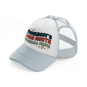 somebody's loud mouth baseball mama grey trucker hat