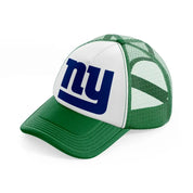 ny emblem-green-and-white-trucker-hat